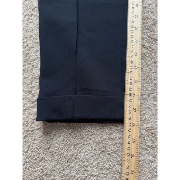 Maeve By Anthropologie Pintuck Tapered Leg Trouser Cuffed Pants Black Size 10 - Picture 9 of 9
